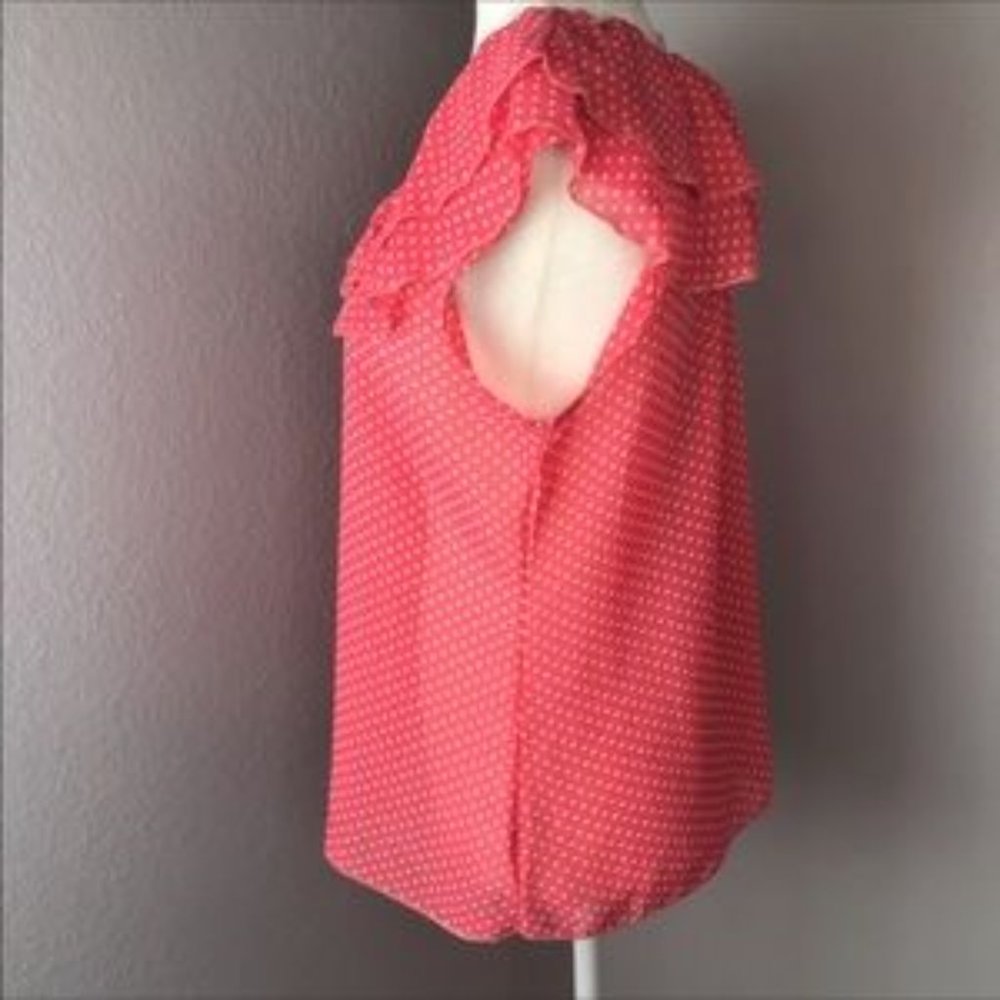 DownEast Coral Polka Dot Blouse - Picture 3 of 7